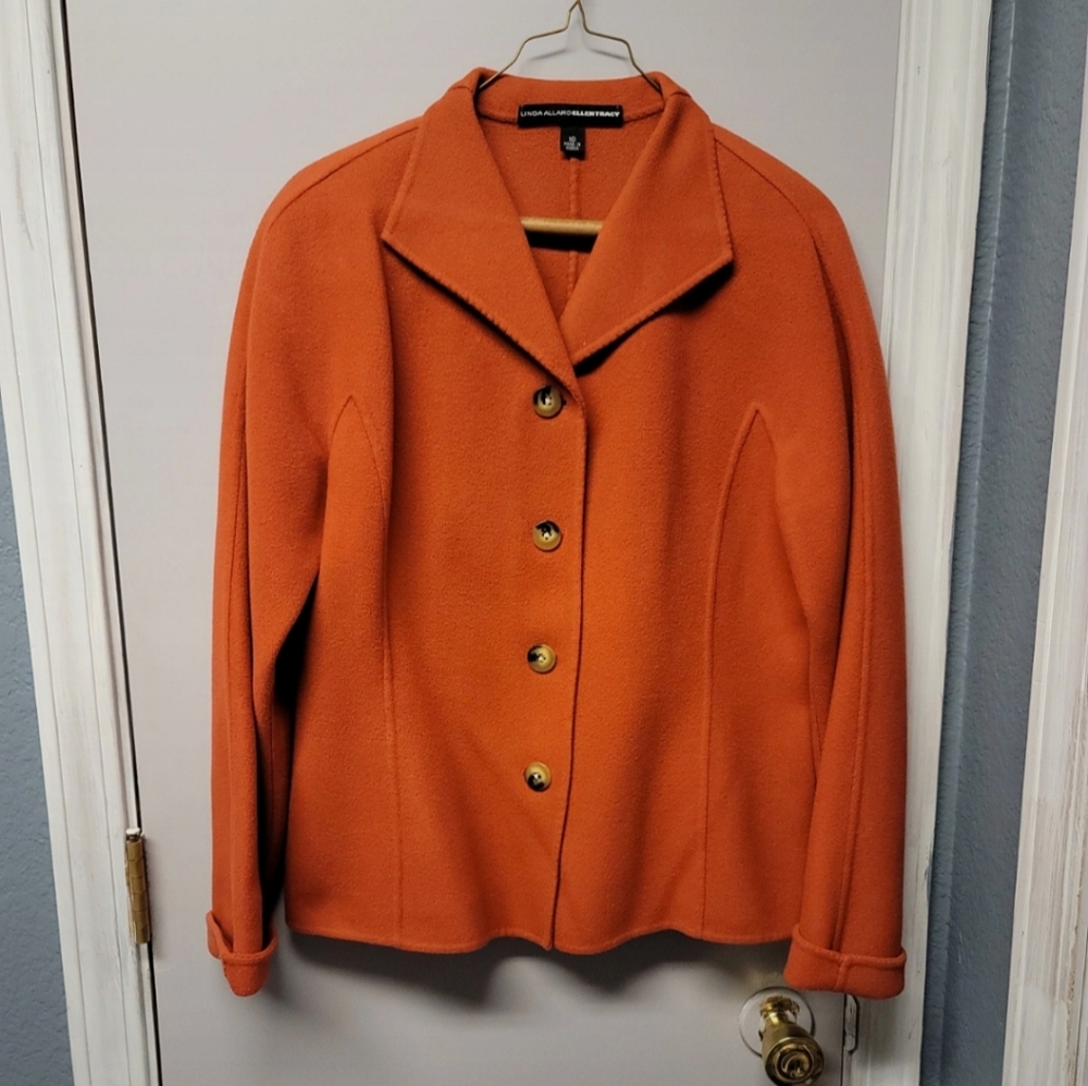 LINDA ALLARD ELLEN TRACY Size 10 100% Wool Jacket/ Blazer
